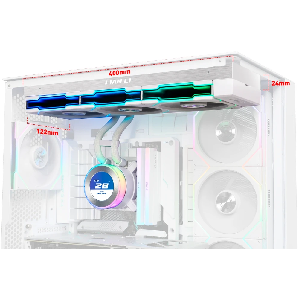 Система жидкостного охлаждения Lian Li HydroShift II LCD-C 360TL White - G89.GHS2LCD36TW.R0 - фото 3