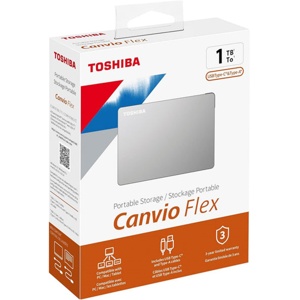 Внешний жёсткий диск 1TB Toshiba Canvio Flex Silver (HDTX210ESCAA) - фото 4