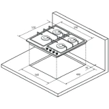 Газовая варочная панель Kuppersberg FG 67 B (6895)
