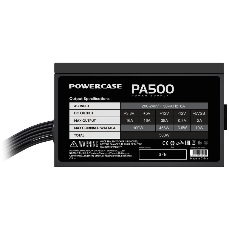 Блок питания 500W Powercase PA500 - PA-500SI - фото 5