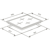 Газовая варочная панель MEFERI MGH604BK GLASS ULTRA