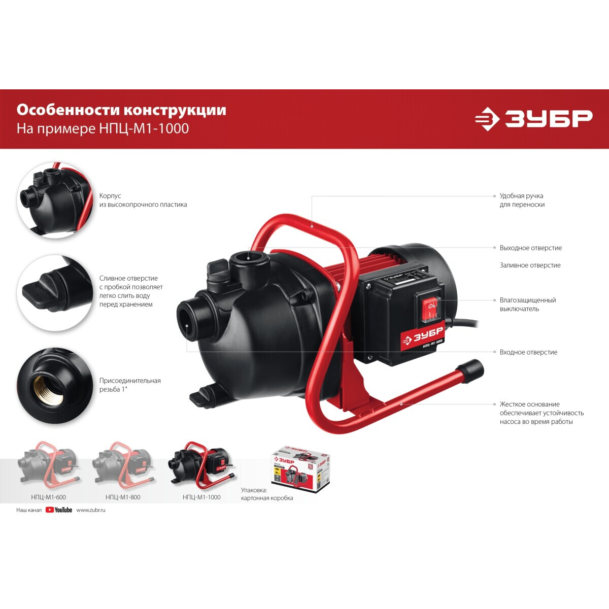 Насос ЗУБР НПЦ-М1-1000 - фото 8