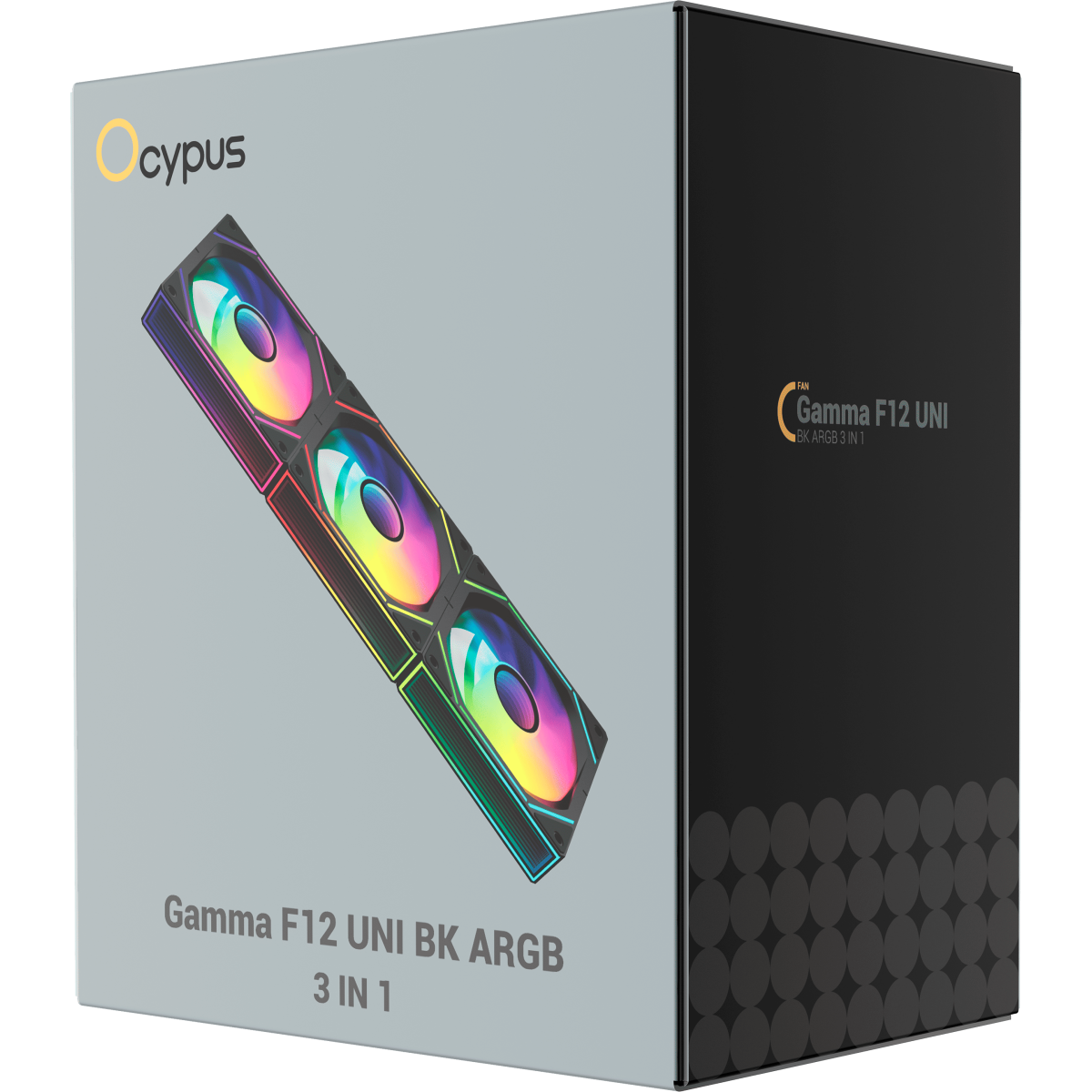 Вентилятор для корпуса Ocypus Gamma F12 UNI BK ARGB (3 шт.) - Gamma-F12-BK3AM00U-GL - фото 7