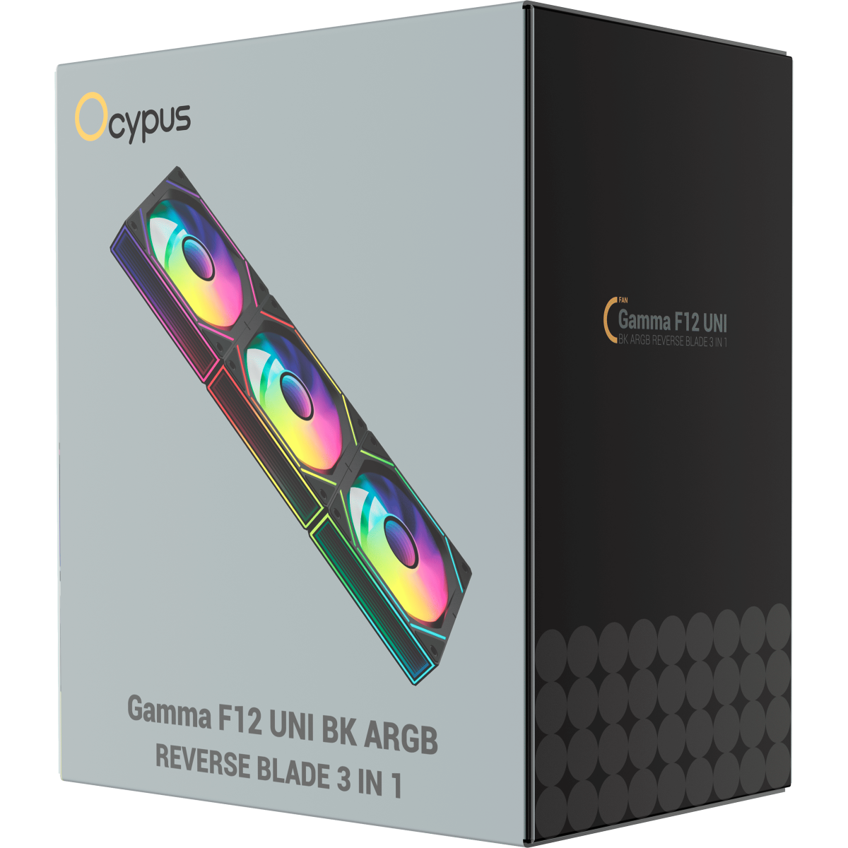 Вентилятор для корпуса Ocypus Gamma F12 UNI BK ARGB REVERSE BLADE (3 шт.) - Gamma-F12-BK3AM01U-GL - фото 7