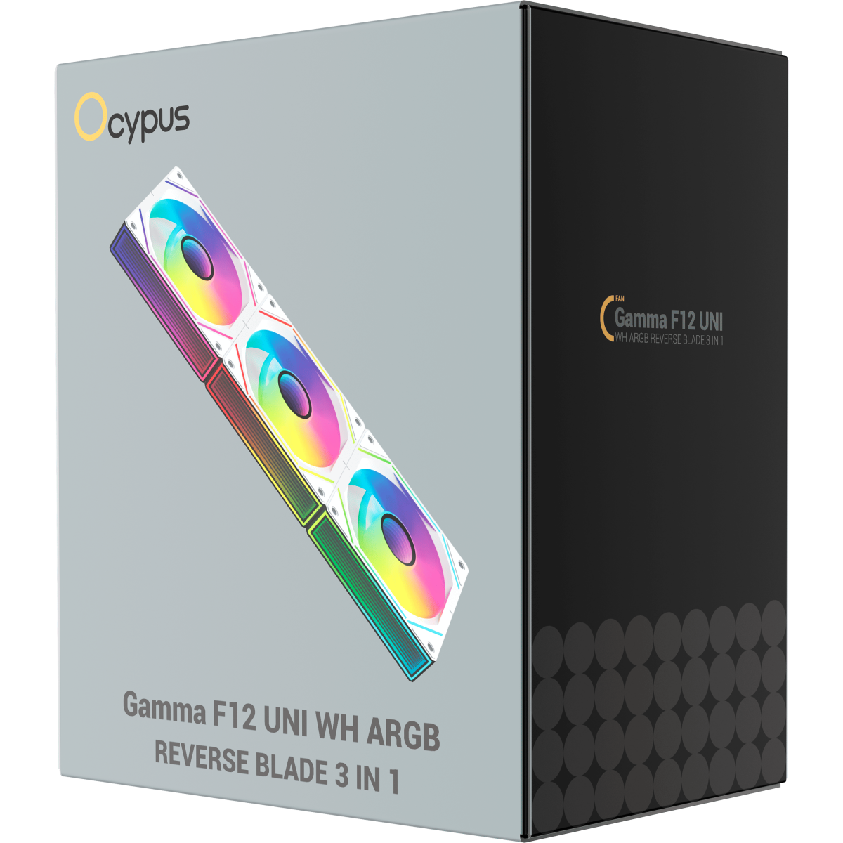 Вентилятор для корпуса Ocypus Gamma F12 UNI WH ARGB REVERSE BLADE (3 шт.) - Gamma-F12-WH3AM01U-GL - фото 7