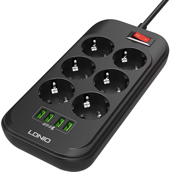 Сетевой удлинитель LDNIO SE6403 Black/Gray - LD_B4436