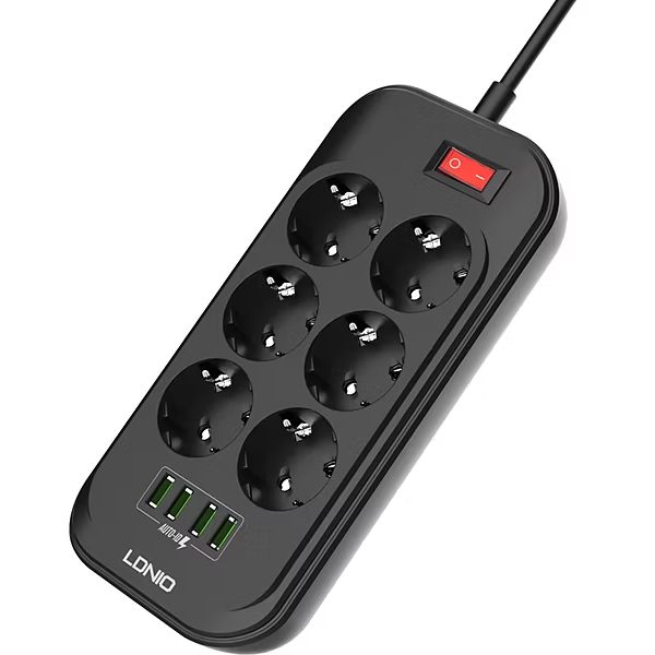 Сетевой удлинитель LDNIO SE6403 Black/Gray - LD_B4436 - фото 2