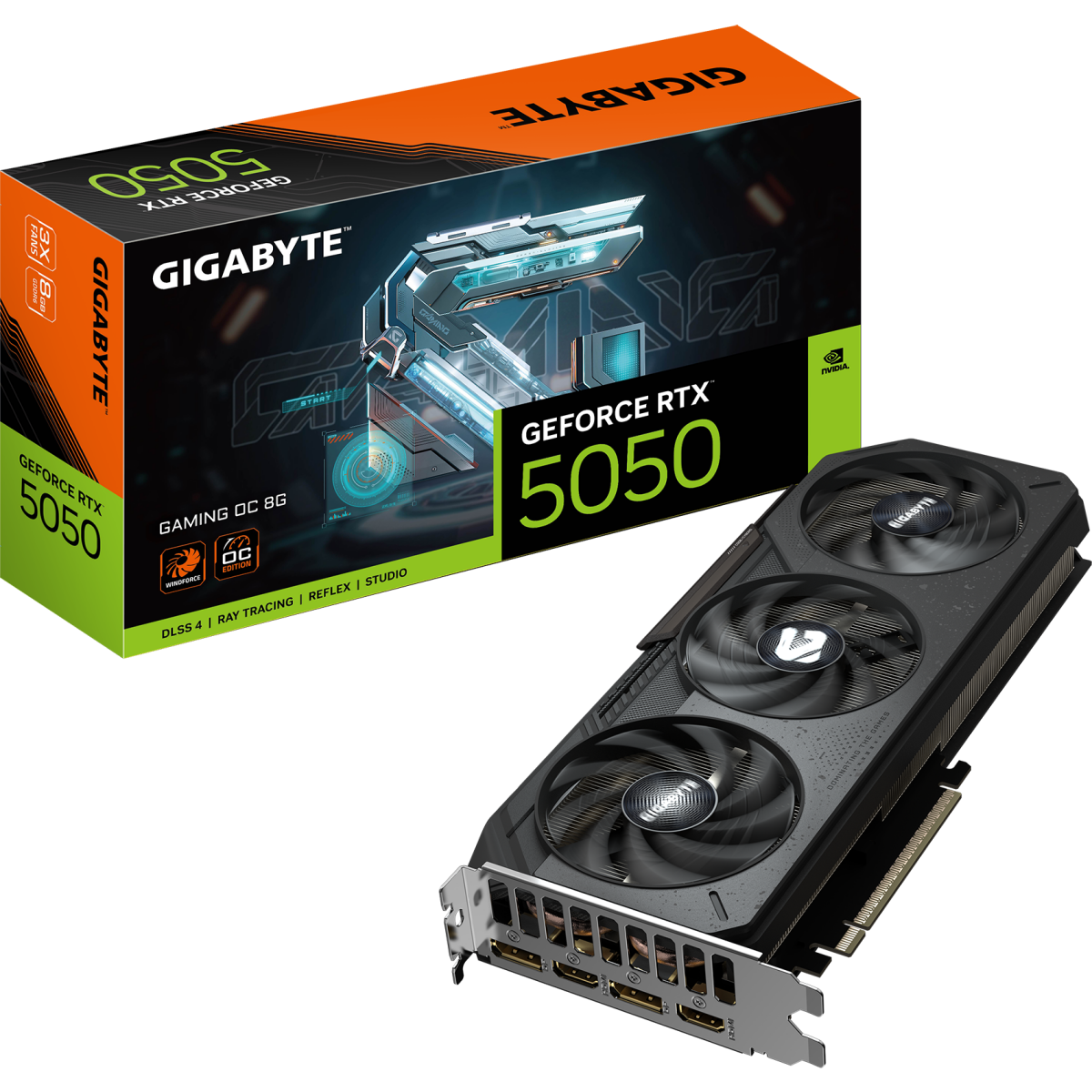 Видеокарта NVIDIA GeForce RTX 5050 Gigabyte GAMING OC 8Gb (GV-N5050GAMING OC-8GD) - фото 10