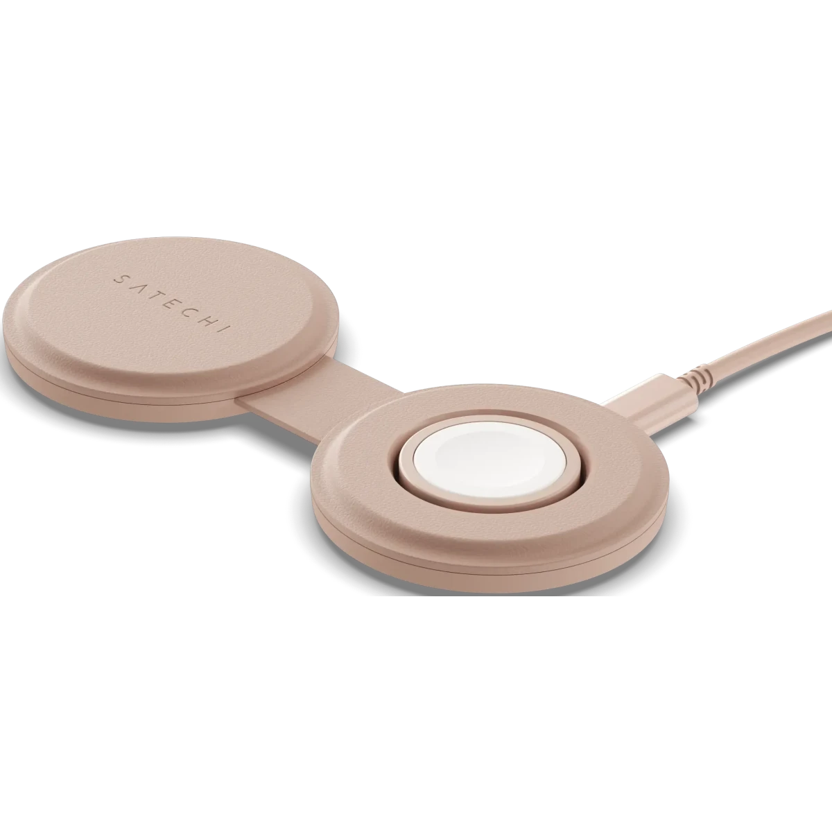 Беспроводное зарядное устройство Satechi OntheGo 2-in-1 Desert Rose - ST-QTG21R - фото 2