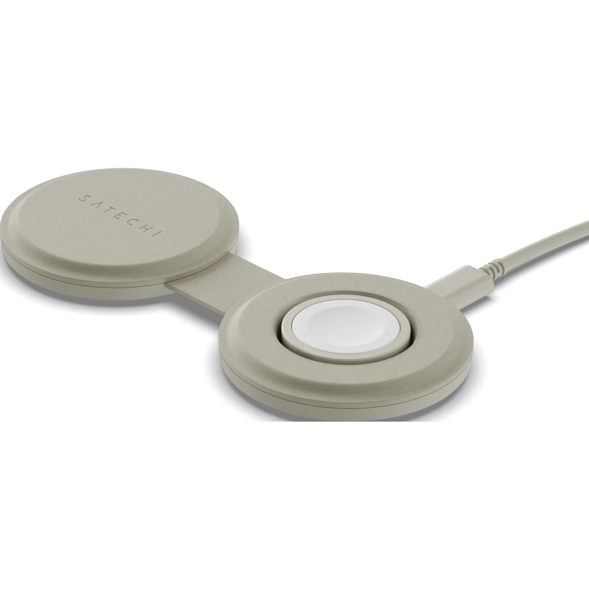 Беспроводное зарядное устройство Satechi OntheGo 2-in-1 Sand - ST-QTG21W - фото 2