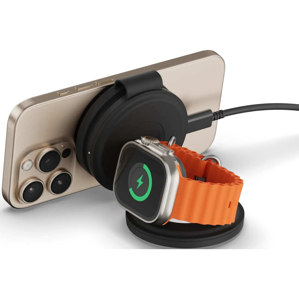 Беспроводное зарядное устройство Satechi OntheGo 3-in-1 Black - ST-QTG31K - фото 6