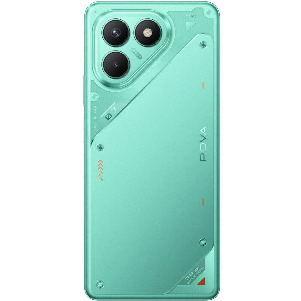 Смартфон TECNO Pova 7 Neo 8/256Gb Neon Cyan - LJ6 256+8 NEON CYAN	 - фото 3