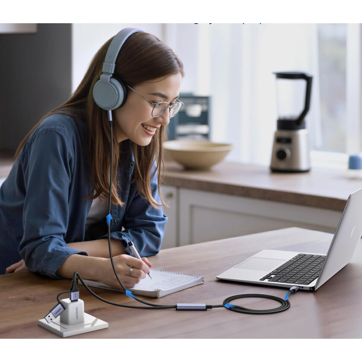 Кабель USB Type-C - 3.5 Jack/USB Type-C, 1.5м, UGREEN CM772 - 45009 - фото 3