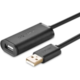 Кабель удлинительный USB A (M) - USB A (F), 15м, UGREEN US121 Black (10323)