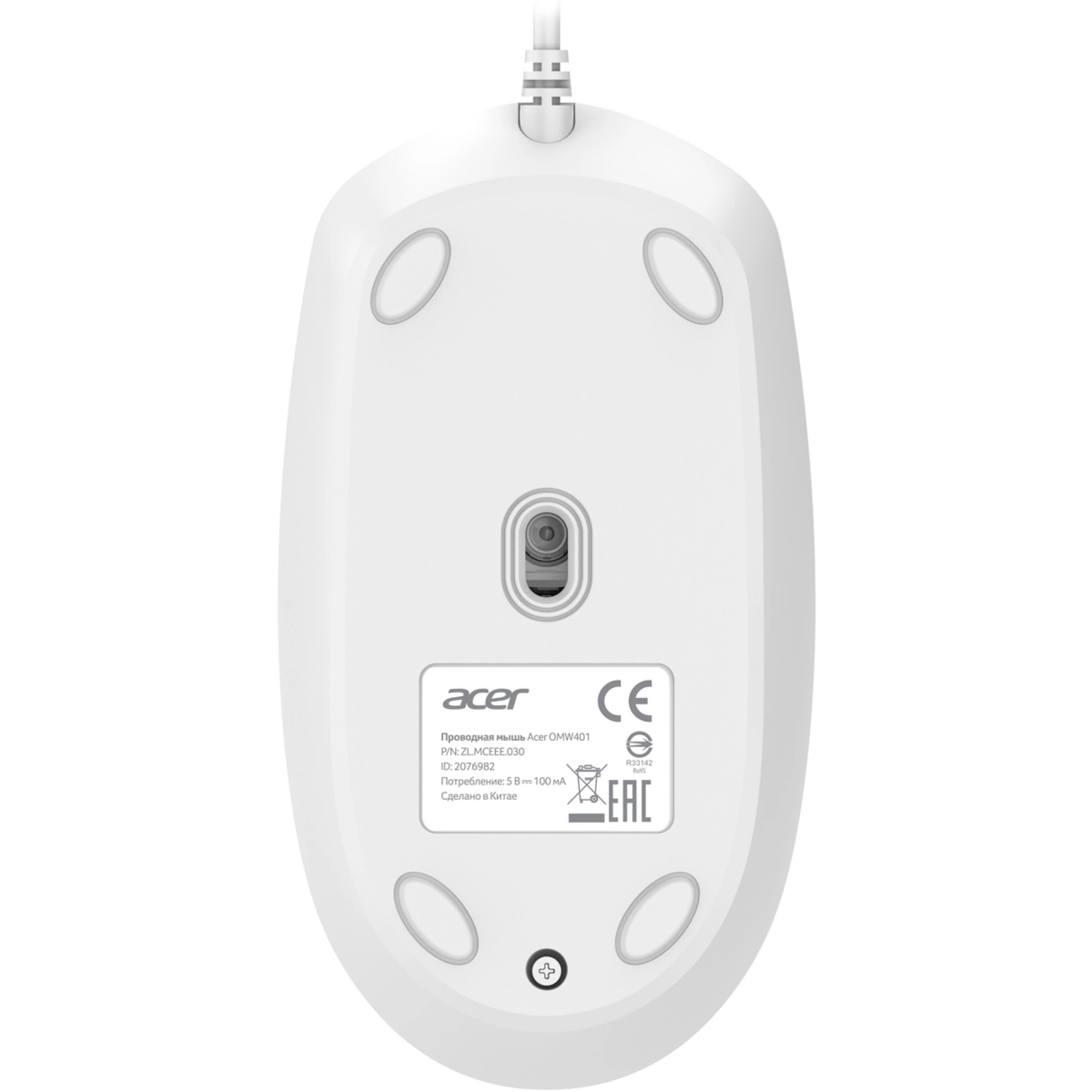 Мышь Acer OMW401 White - ZL.MCEEE.030 - фото 4