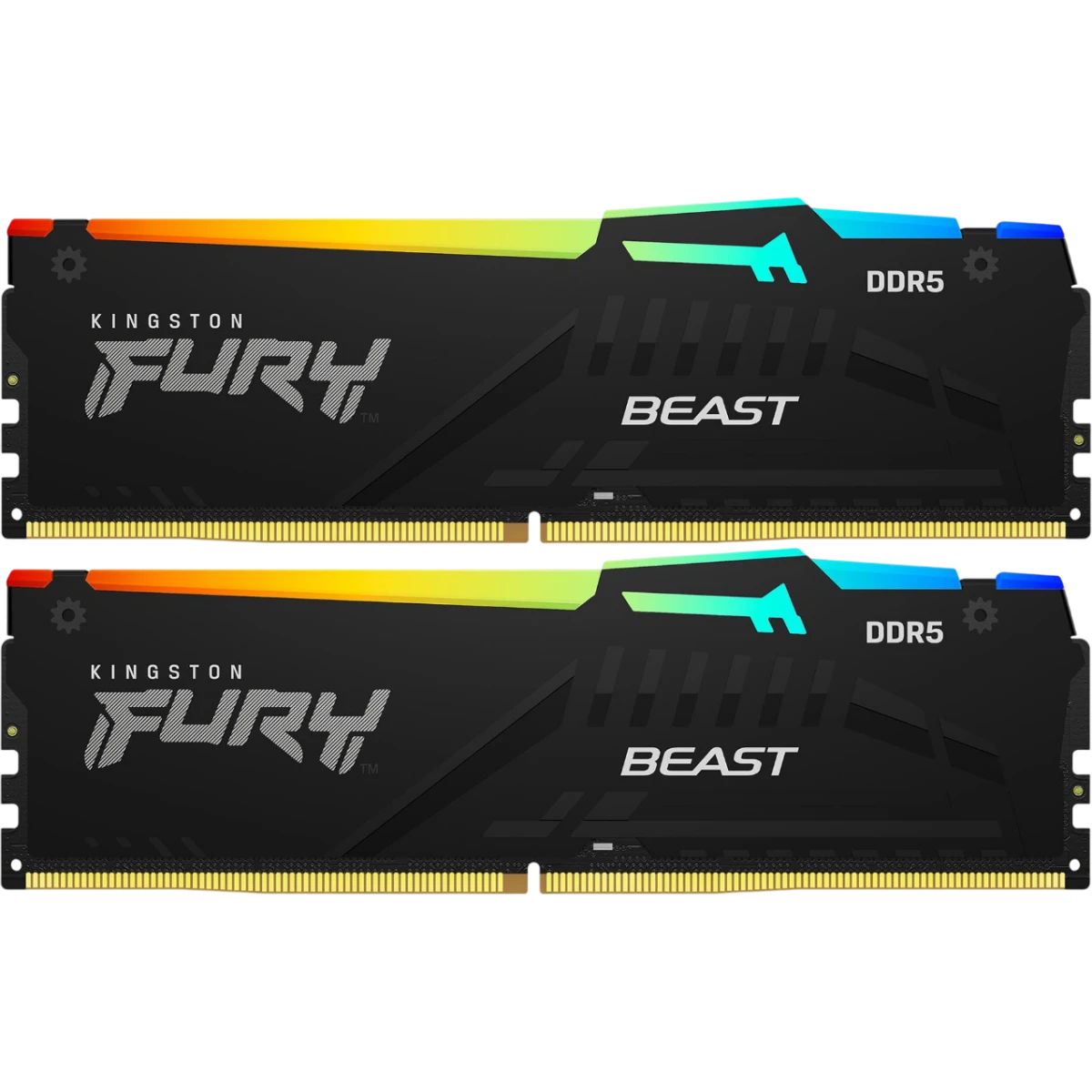 Оперативная память 64Gb DDR5 5600MHz Kingston Fury Beast RGB (KF556C40BB2AK2-64) (2x32Gb KIT) - фото 2