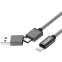 Кабель USB/USB Type-C - Lightning, 1м, PERO DC-07 Gray - PRDC-07UTL1MS