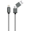 Кабель USB/USB Type-C - Lightning, 1м, PERO DC-07 Gray - PRDC-07UTL1MS - фото 3