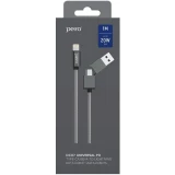 Кабель USB/USB Type-C - Lightning, 1м, PERO DC-07 Gray (PRDC-07UTL1MS)