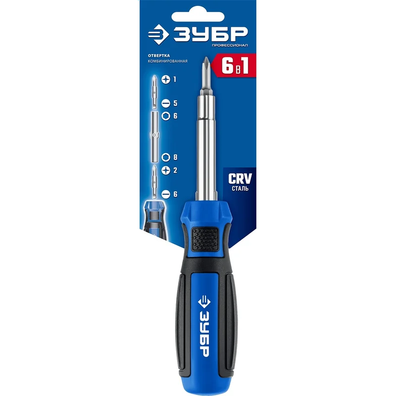 Отвертка ЗУБР Профессионал 6-в-1 - 25030 - фото 4