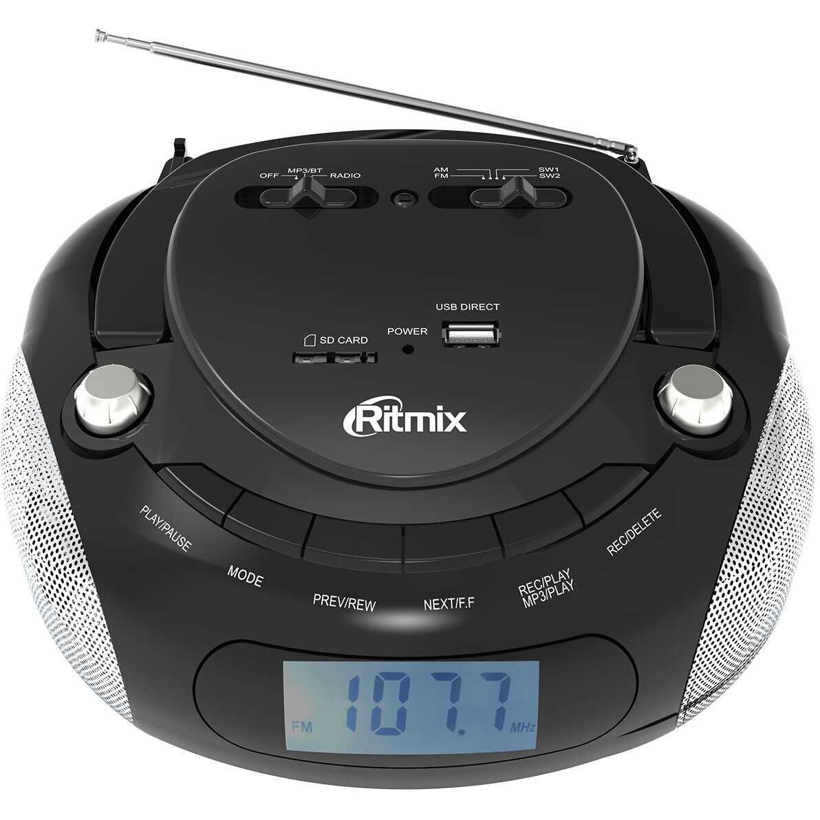 Аудиомагнитола Ritmix RBB-030BT Black/Silver