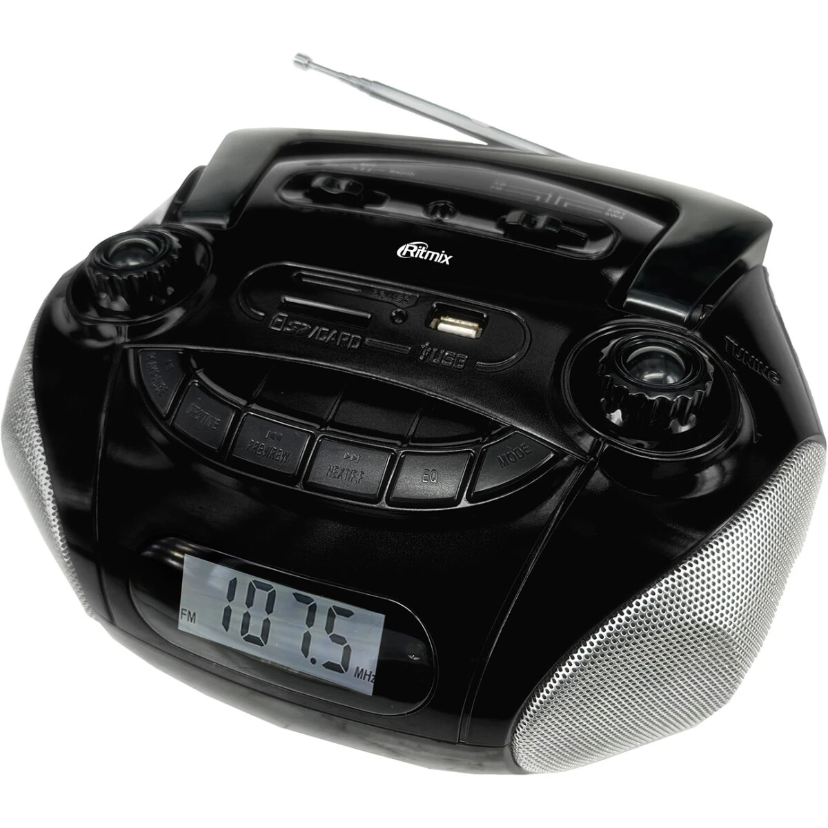 Аудиомагнитола Ritmix RBB-040BT Black/Silver - фото 2