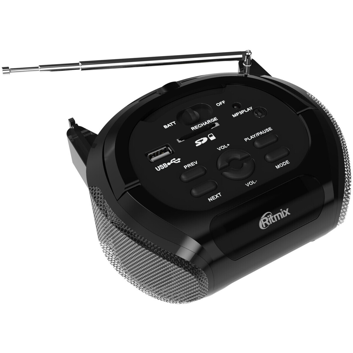 Аудиомагнитола Ritmix RBB-100BT Black/Silver - фото 3