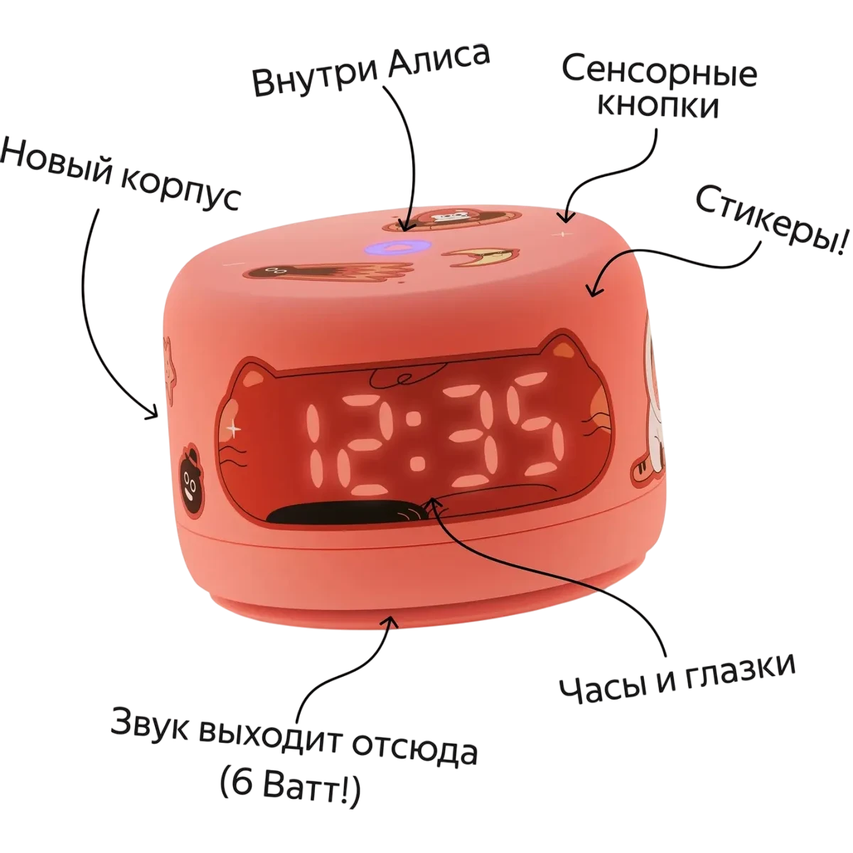 Умная колонка Яндекс Станция Лайт 2 Коралловый (YNDX-00026ORG) - фото 2