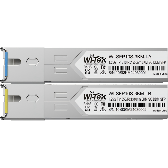 Трансивер Wi-Tek WI-SFP10S-3KM-I, 2 шт.