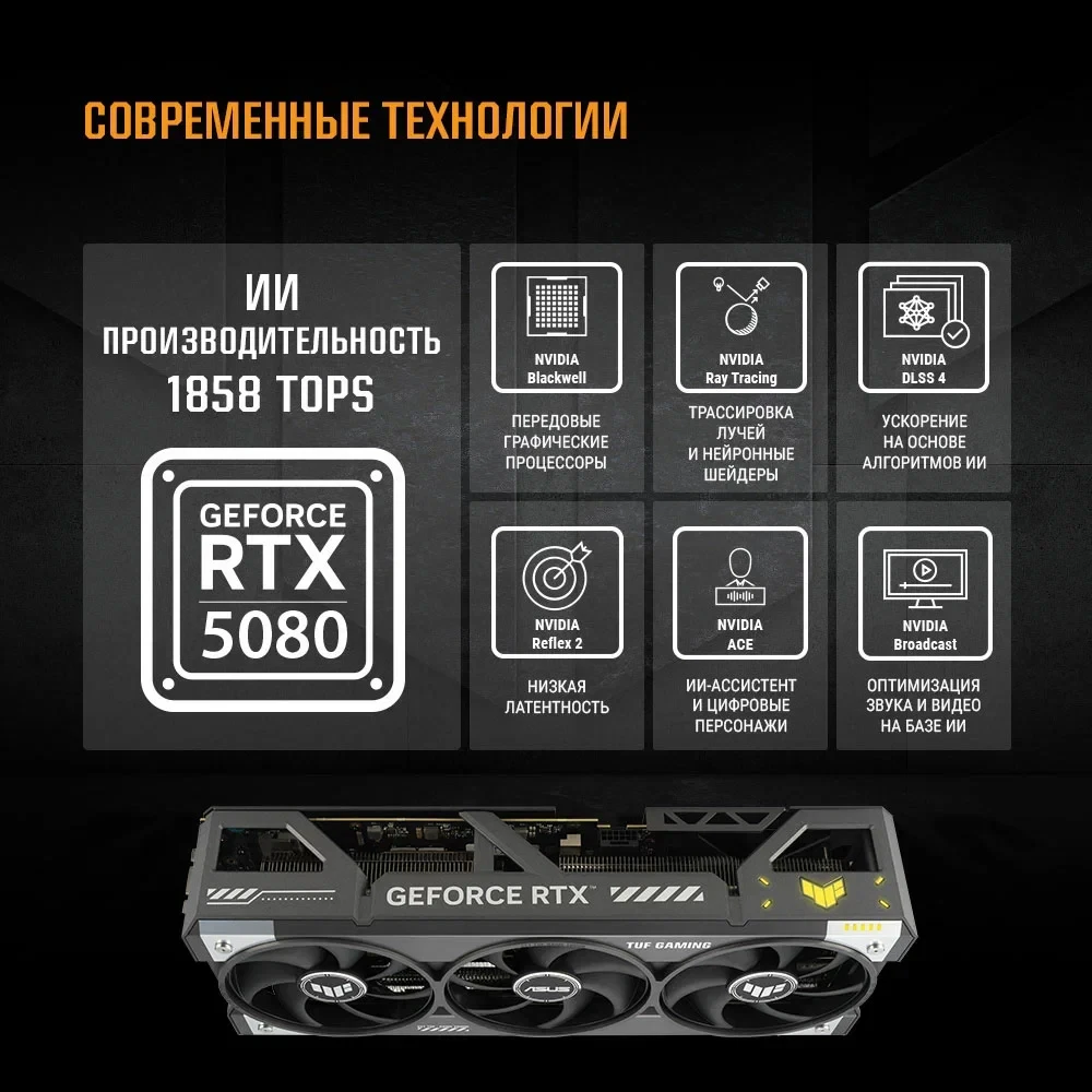 Видеокарта NVIDIA GeForce RTX 5080 ASUS TUF Gaming OC 16Gb (TUF-RTX5080-O16G-GAMING) - фото 16
