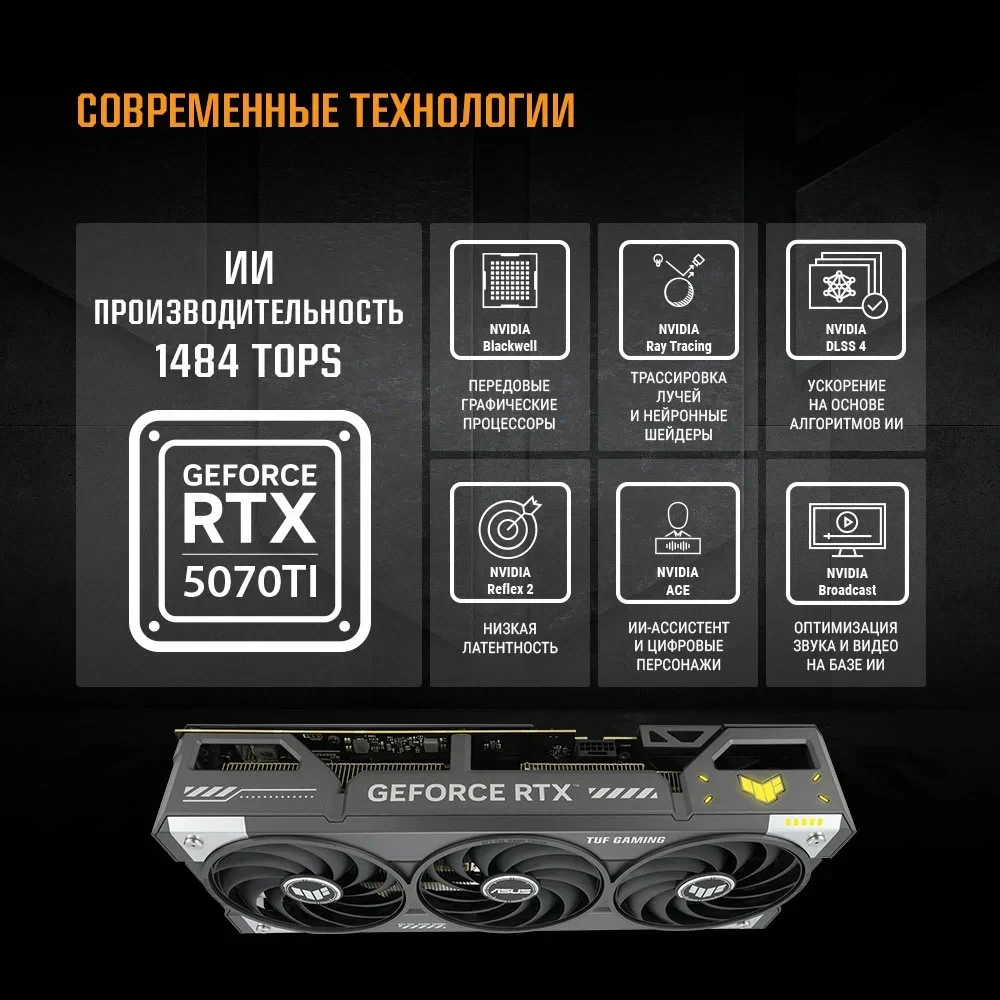 Видеокарта NVIDIA GeForce RTX 5070 Ti ASUS TUF Gaming OC 16Gb (TUF-RTX5070TI-O16G-GAMING) - фото 14