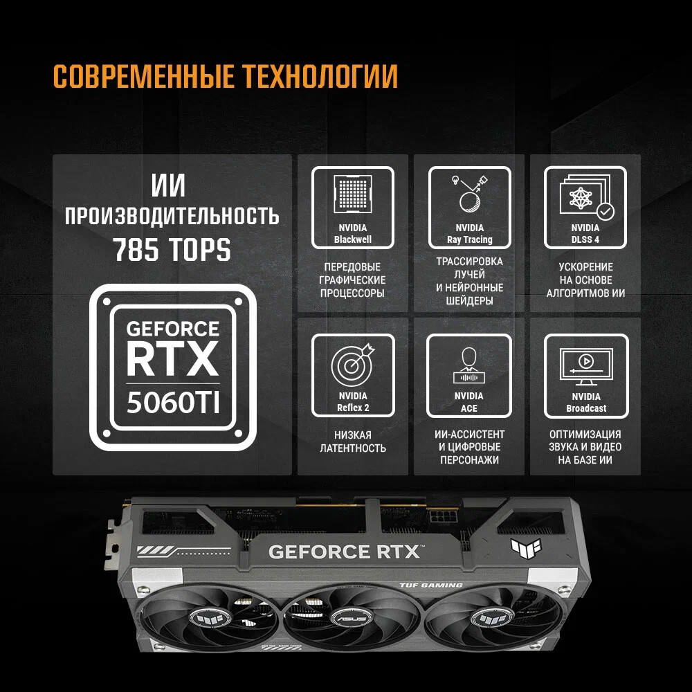 Видеокарта NVIDIA GeForce RTX 5060 Ti ASUS OC 16Gb (TUF-RTX5060TI-O16G-GAMING) - фото 12