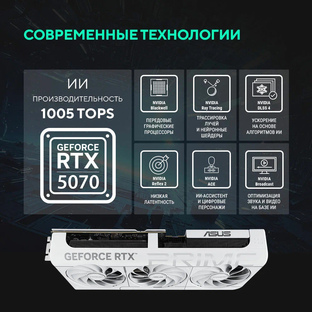 Видеокарта NVIDIA GeForce RTX 5070 ASUS PRIME OC 12Gb (PRIME-RTX5070-O12G-WHITE) - фото 12