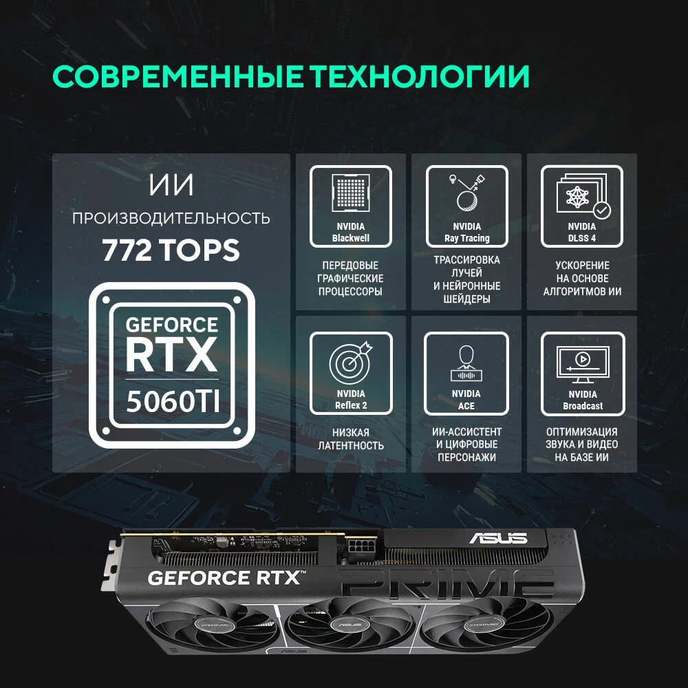 Видеокарта NVIDIA GeForce RTX 5060 Ti ASUS PRIME OC 8Gb (PRIME-RTX5060TI-O8G) - фото 13