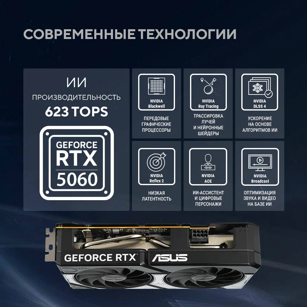 Видеокарта NVIDIA GeForce RTX 5060 ASUS Dual OC 8Gb (DUAL-RTX5060-O8G) - фото 9