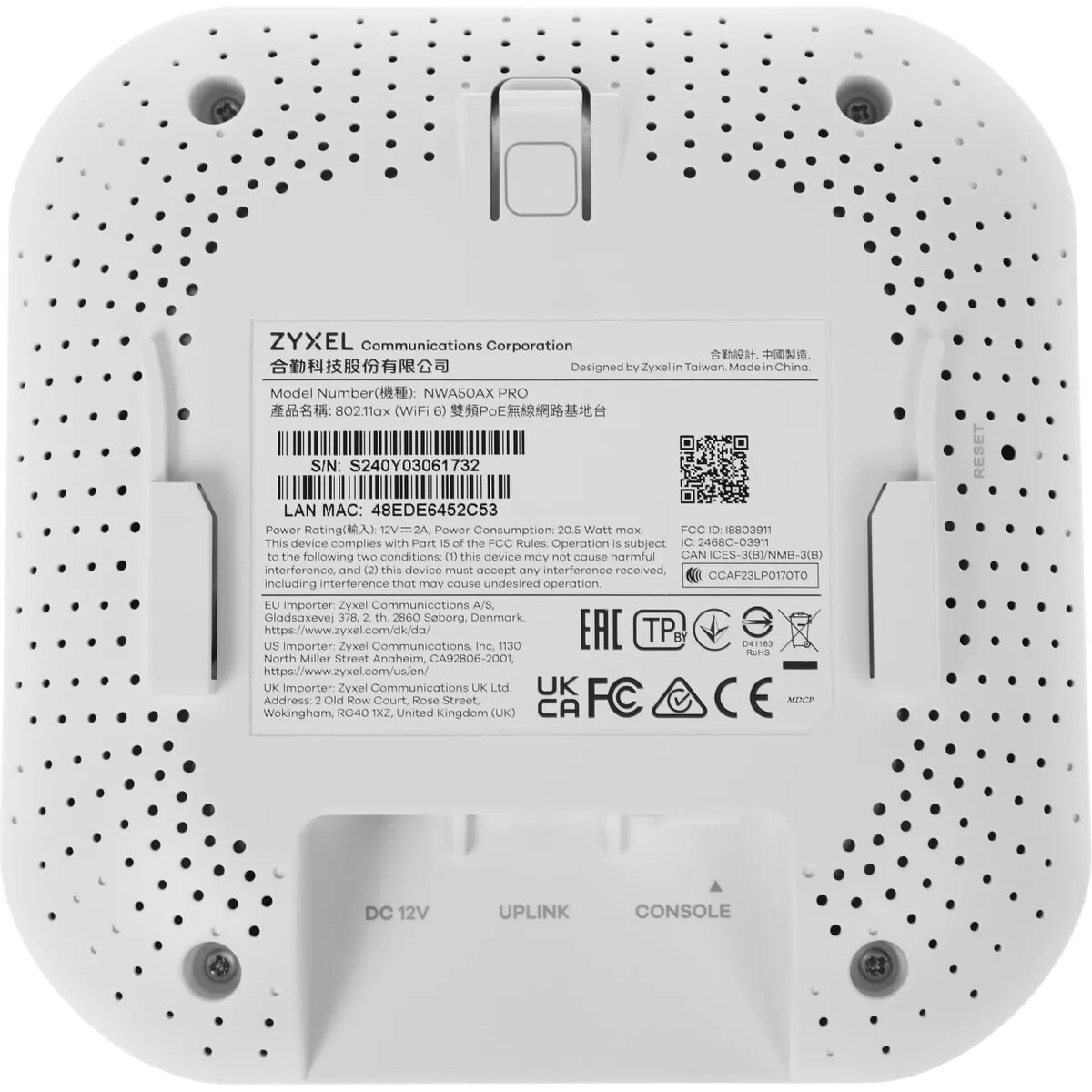 Wi-Fi точка доступа Zyxel NWA50AX PRO - NWA50AXPRO-EU0102F - фото 3