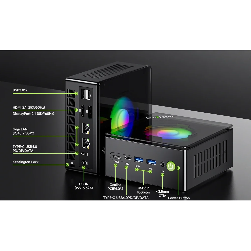 Мини ПК GMKtec NucBox K11 (8945HS/32GB+1TB/Win11P) - K11/8945HS/32GB+1TB/Win11P - фото 5