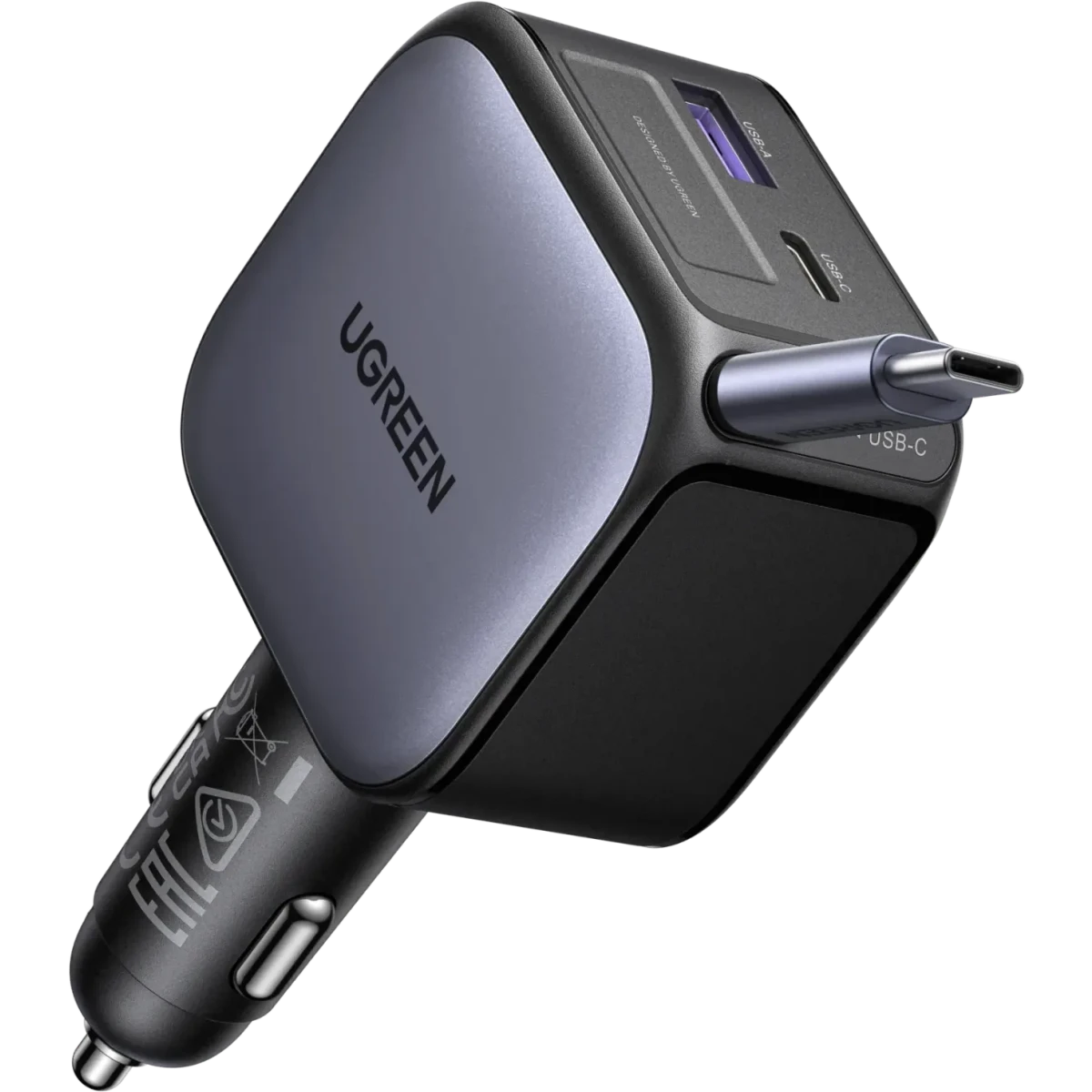 Автомобильное зарядное устройство UGREEN Nexode Car Charger 90W Space Gray (55909)