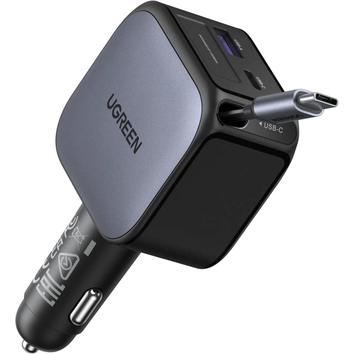 Автомобильное зарядное устройство UGREEN Nexode Car Charger 60W Space Gray (55212)