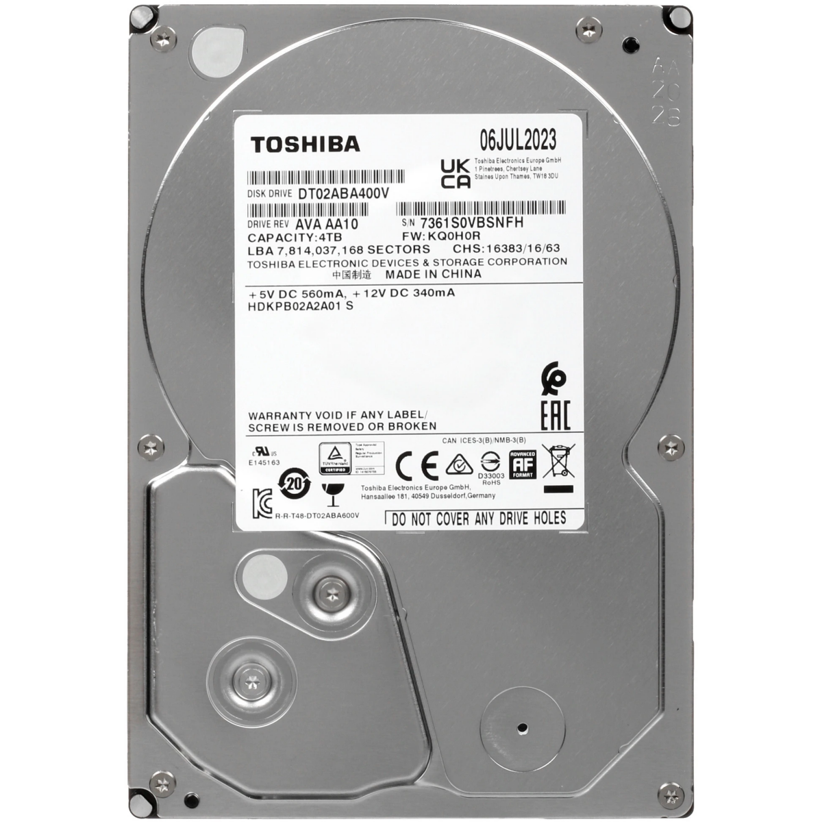 Жёсткий диск 4Tb SATA-III Toshiba DT02-V (DT02ABA400V)