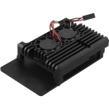 Корпус для одноплатного компьютера ACD Black Metal Aluminum Case with Double Fans for Raspberry Pi 4B (RA503)