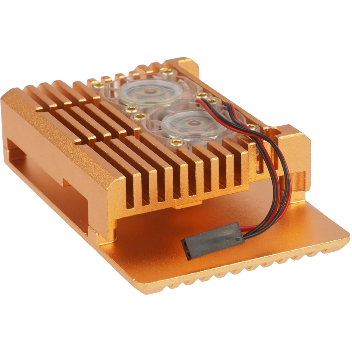 Корпус для одноплатного компьютера ACD Gold Metal Aluminum Case with Double Fans for Raspberry Pi 4B (RA504)