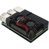 Корпус для одноплатного компьютера ACD Black Metal Aluminum Case with double Fans for Raspberry Pi 3B/3B+ (RA458)