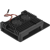 Корпус для одноплатного компьютера ACD Black Metal Aluminum Case with double Fans for Raspberry Pi 3B/3B+ (RA458)