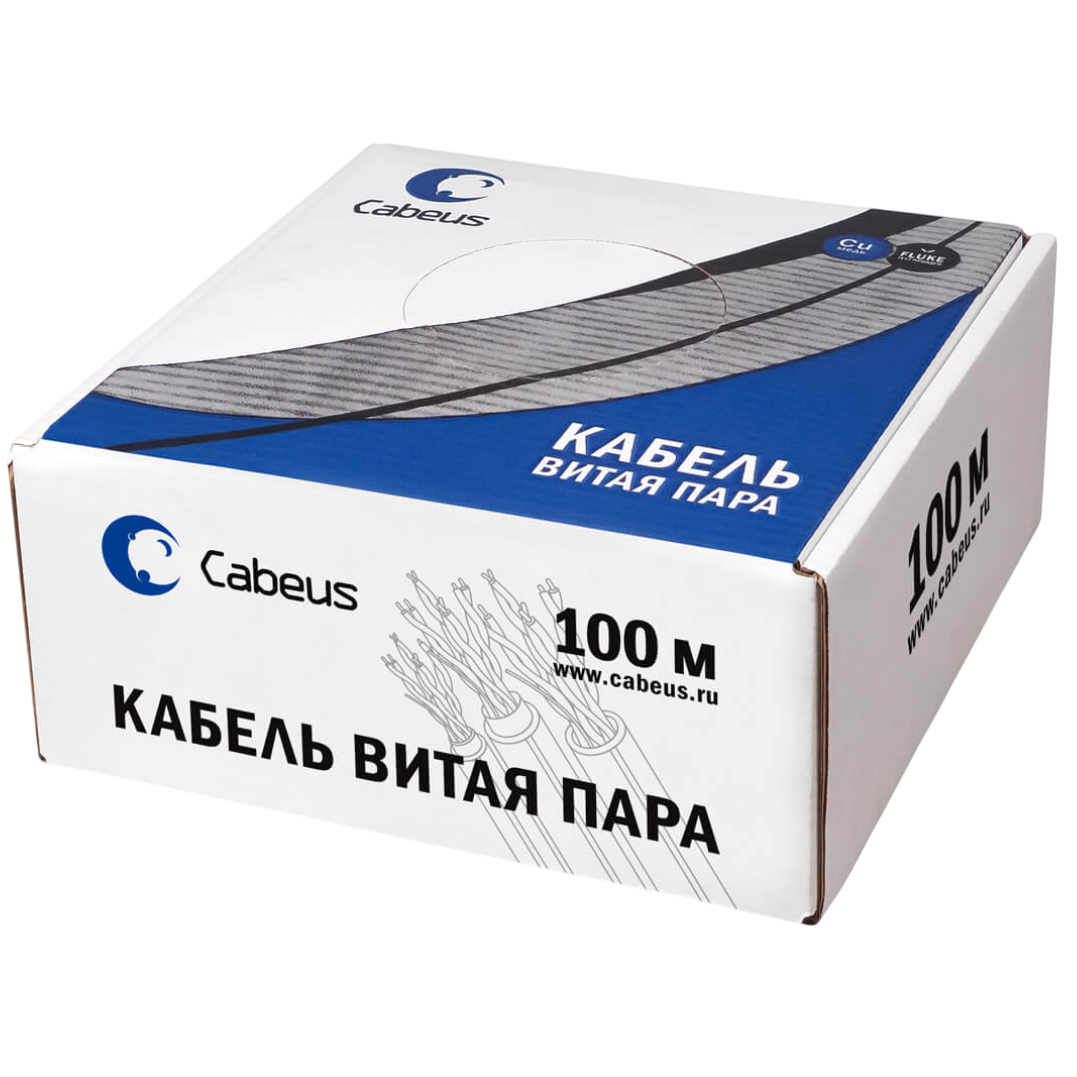Бухта Cabeus UTP-4P-Cat.5e-SOLID-YL-100, 100м