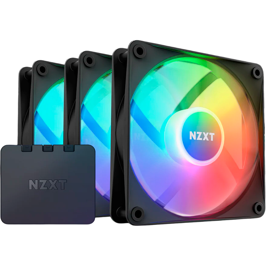 Вентилятор для корпуса NZXT F120 RGB Core Black (3 шт.) - RF-C12TF-B1
