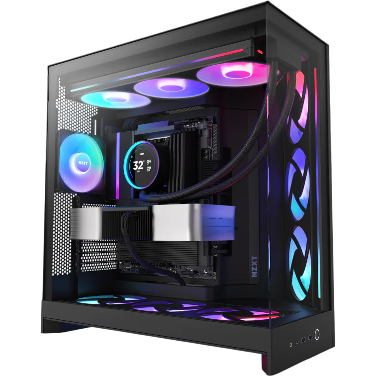 Корпус NZXT H9 Flow RGB+ Black: купить в интернет магазине Регард