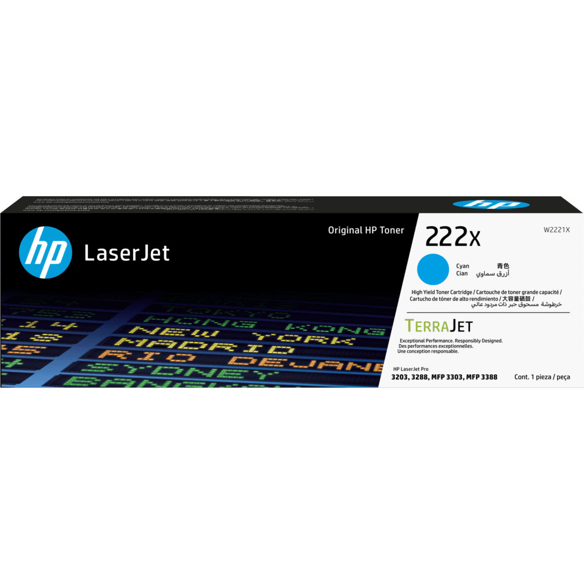 Картридж HP W2221X (№222X) Cyan