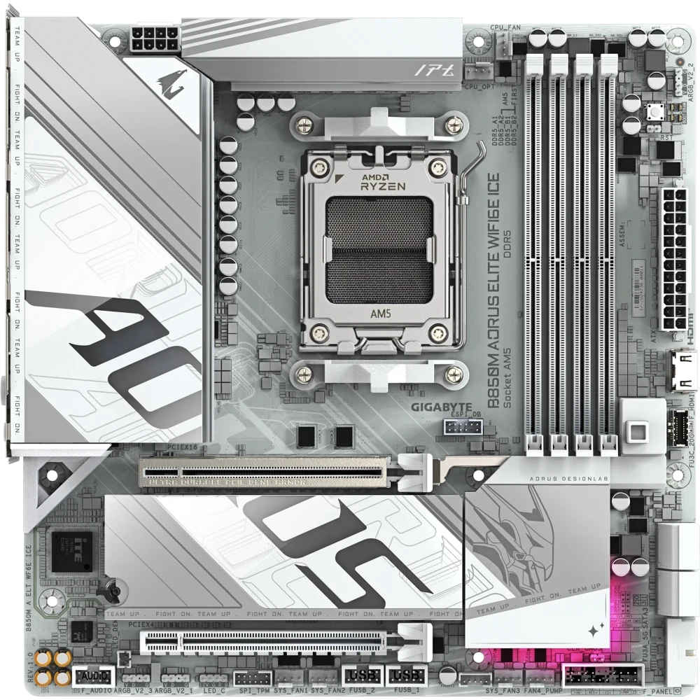 ..... Материнская плата Gigabyte B850M AORUS ELITE WIFI6E ICE (7406) из ремонта,ремонт сокета