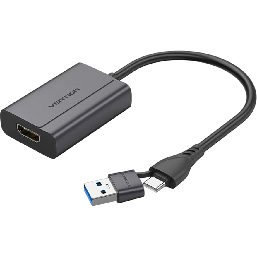 Переходник USB/USB Type-C - HDMI, 0.15м, Vention ACYHB